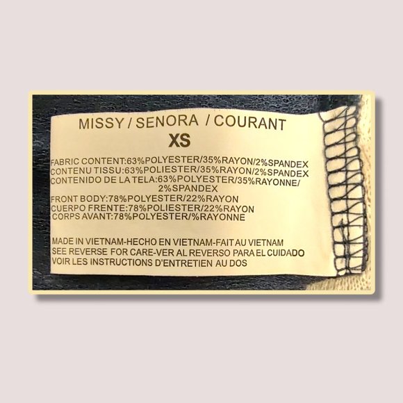 Nine West Vintage America blue & white pullover top 3/4 sleeves size XS VGUC - Picture 4 of 6